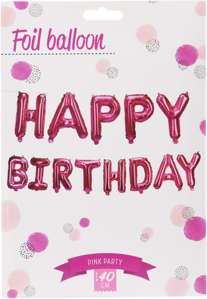 Изображение Шары 40см фольгированные Купман буквы хэппи бездей розовы Купман Интернэшнл м/у, 1 упак