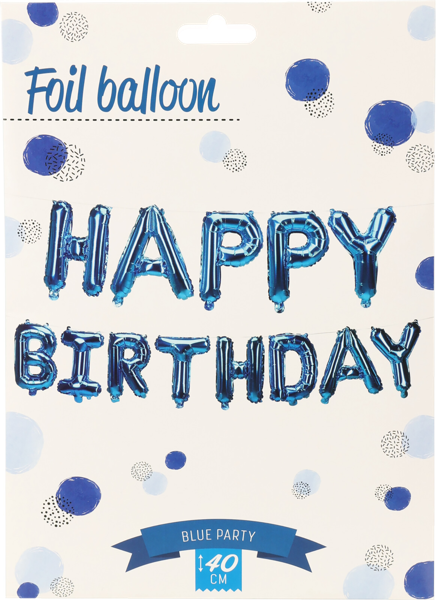 Изображение Шары 40см фольгированные Купман буквы хэппи бездей синие Купман Интернэшнл м/у, 1 упак