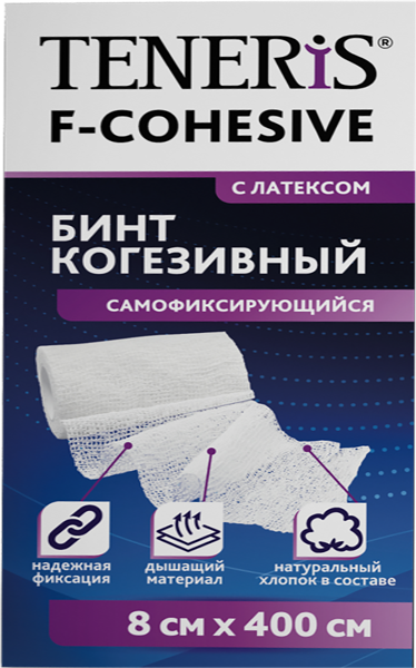 Изображение Бинт 8*400см тканевый Тенерис самофиксирующийся Хелслаб ООО к/у, 1 шт