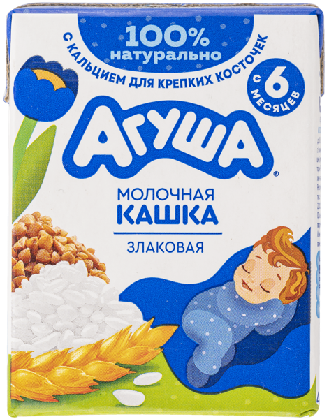 Изображение Каша с 6 мес с молоком Агуша Засыпай-ка злаковая ВБД т/п, 190 г