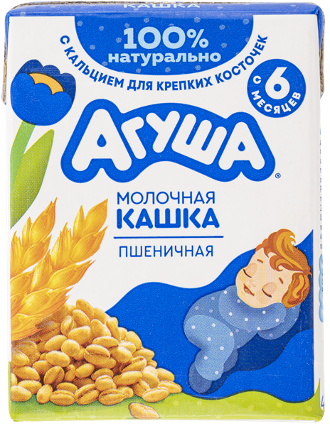 Изображение Каша с 6 мес с молоком Агуша Засыпай-ка пшеничная ВБД т/п, 190 г