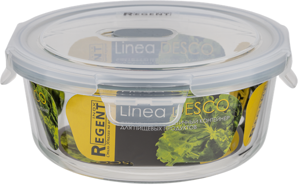 Изображение Контейнер 950мл стекло Регент инокс круглый герметичный Регент Рус , 1 шт