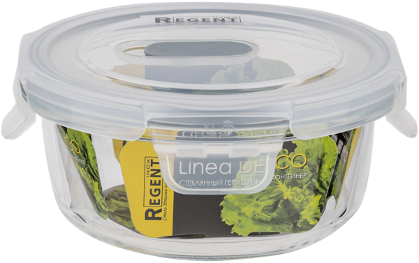 Изображение Контейнер 400мл стекло Регент инокс круглый герметичный Регент Рус , 1 шт