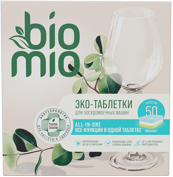 Изображение Таблетки для ПММ Биомио БИО все в одном эвкалипт Капелла ООО к/у, 50 шт