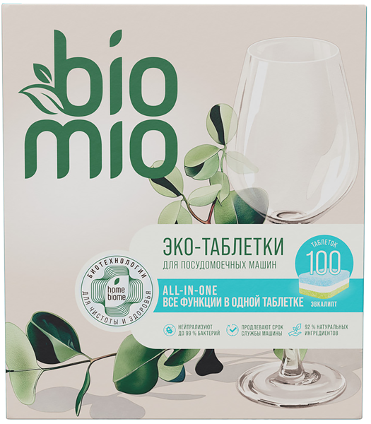 Изображение Таблетки для ПММ Биомио БИО все в одном эвкалипт Капелла ООО к/у, 100 шт