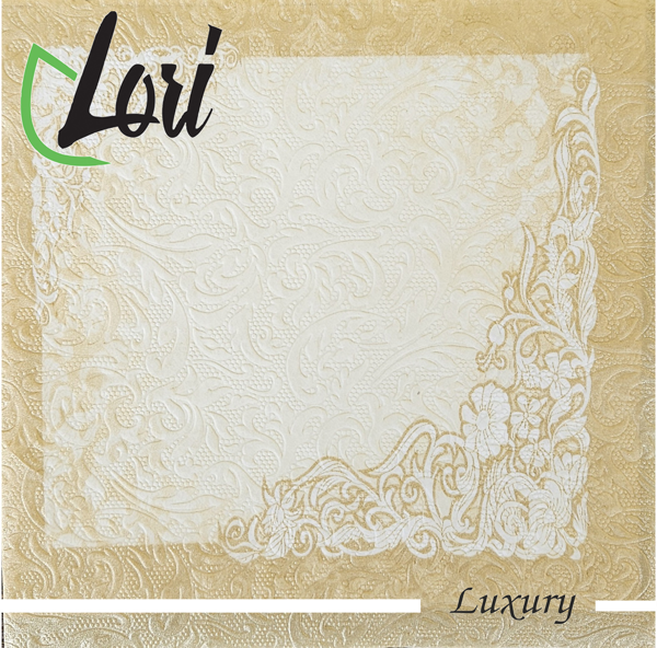 Изображение Салфетки 3х-слойные Лори лакшери лакшери золото 33*33см Фабрика Люкс м/у, 16 шт