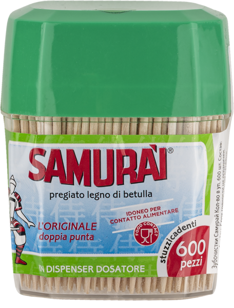 Изображение Зубочистки бамбуковые Самурай с дозатором Сисма к/у, 350 шт