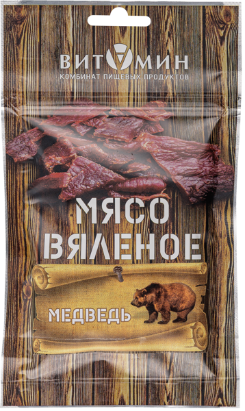 Изображение Мясо вяленое Деликатес дичь медведь Деликатес дичь м/у, 50 г