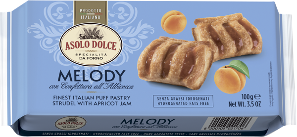 Изображение Штрудель слоеный Азоло Дольче с абрикосовым джемом Азоло Дольче м/у, 100 г