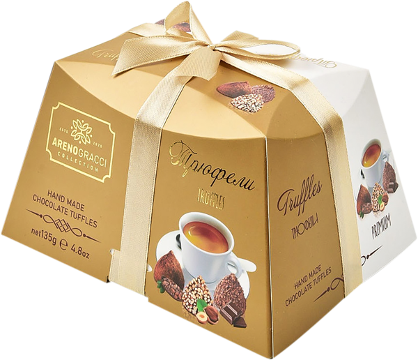 Изображение Конфеты г.Краснодар Арено Грачи пирамида золотая шоколадные Звезда Кубани кор, 135 г