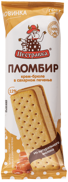 Изображение Мороженое сэндвич Пестравка крем брюле Купинское мороженое м/у, 76 г