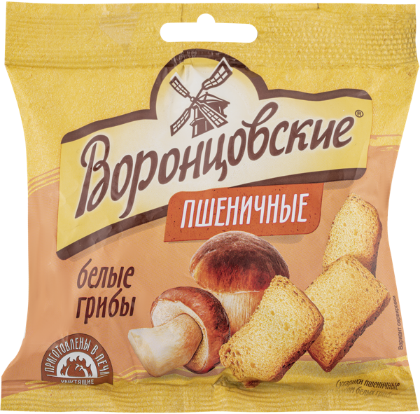 Изображение Сухарики пшеничные Воронцовские белые грибы ТД м/у, 80 г