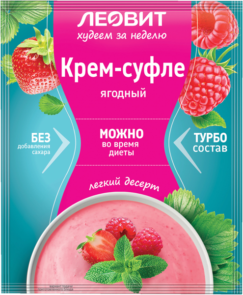 Изображение Крем-суфле Худеем за неделю ягодный Леовит нутрио м/у, 40 г