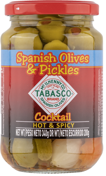 Изображение Оливки красный перец табаско Серпис из Аликанты c огурцами Кандидо Миро с/б, 340 г