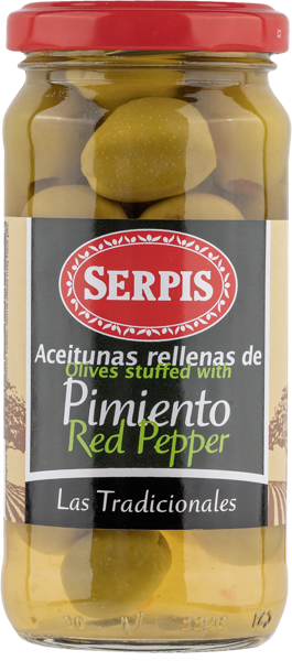 Изображение Оливки с красным перцем Серпис из Аликанты мансанилья Кандидо Миро с/б, 235 г