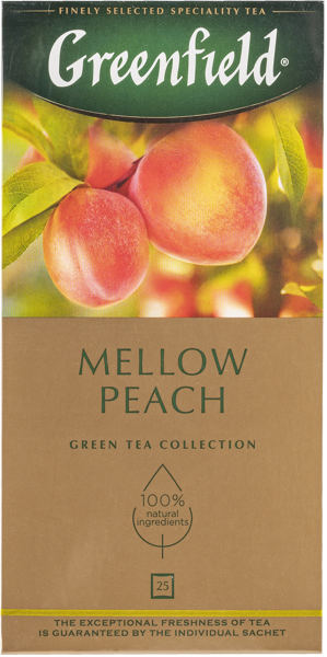Изображение Чай зеленый в пакетиках Гринфилд мэллоу пич Орими Трейд кор, 25*2 г