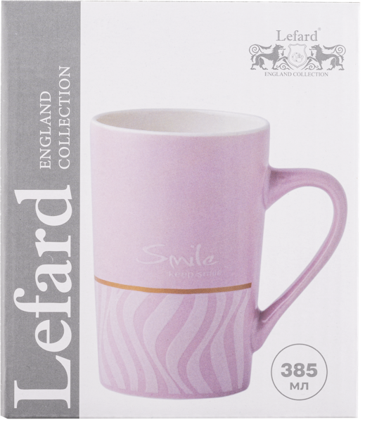 Изображение Кружка 385мл розовая Лефард смайл Лефард , 1 шт
