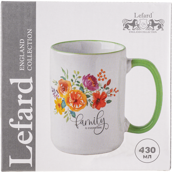Изображение Кружка 430мл кремовая Лефард фэмили цветы Лефард , 1 шт