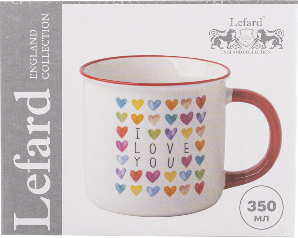 Изображение Кружка 350мл кремовая Лефард ай лав ю сердечки Лефард к/у, 1 шт