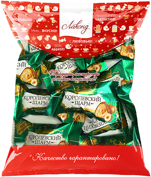 Изображение Конфеты вафельные Королевский Шарм с ореховой начинкой Лаконд м/у, 100 г