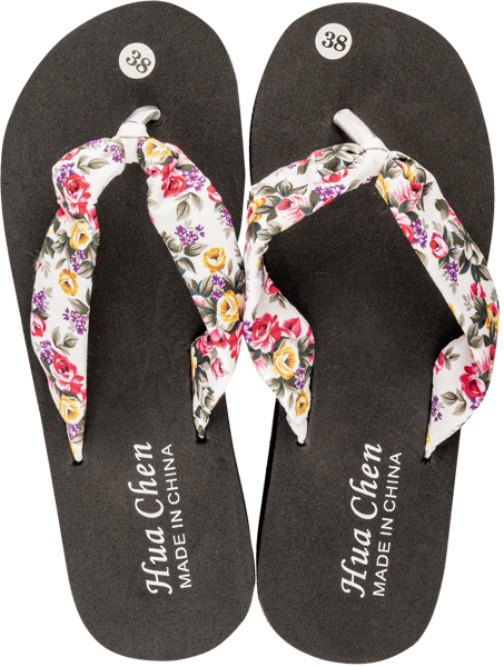 Изображение Шлепанцы размер 38 женские Танаис флауэр микс черные Югпродторг , 1 пара