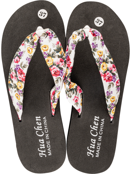 Изображение Шлепанцы размер 37 женские Танаис флауэр микс черные Югпродторг , 1 пара