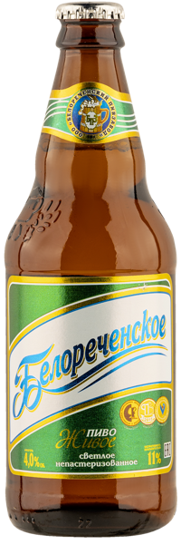Изображение Пиво светлое Лагер 4,0% Белореченское живое Белореченский пивзавод с/б, 0,45 л
