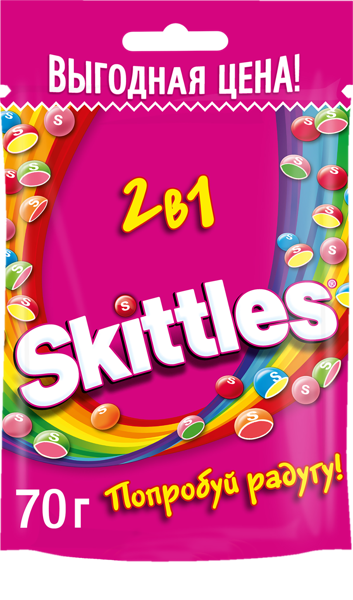Изображение Драже в глазури Скитлс 2 в 1 Марс м/у, 70 г