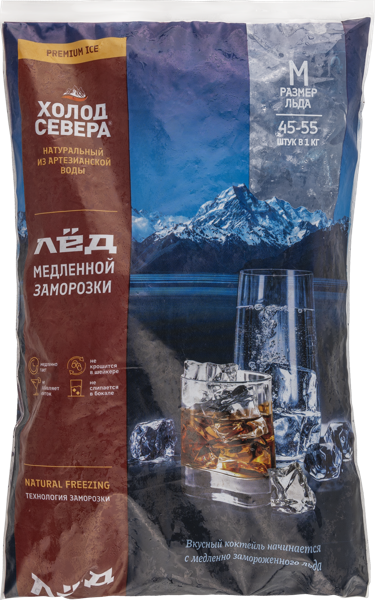Изображение Лед пищевой Холод Севера медленной заморозки Айс в кубе м/у, 600 г