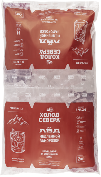 Изображение Лед пищевой Холод Севера медленной заморозки Айс в кубе м/у, 2 КГ