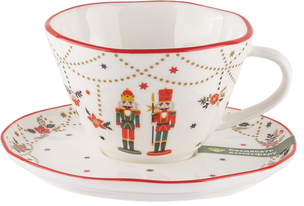 Изображение Чайная пара 125мл красно-белая Табрис щелкунчик рождество Ловинг Хоум к/у, 1 шт
