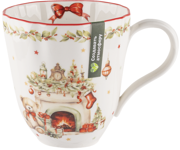 Изображение Кружка 350мл красно-белая Табрис винтажное рождество Ловинг Хоум к/у, 1 шт