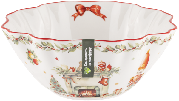 Изображение Миска 16см красно-белая Табрис винтажное рождество Ловинг Хоум к/у, 1 шт