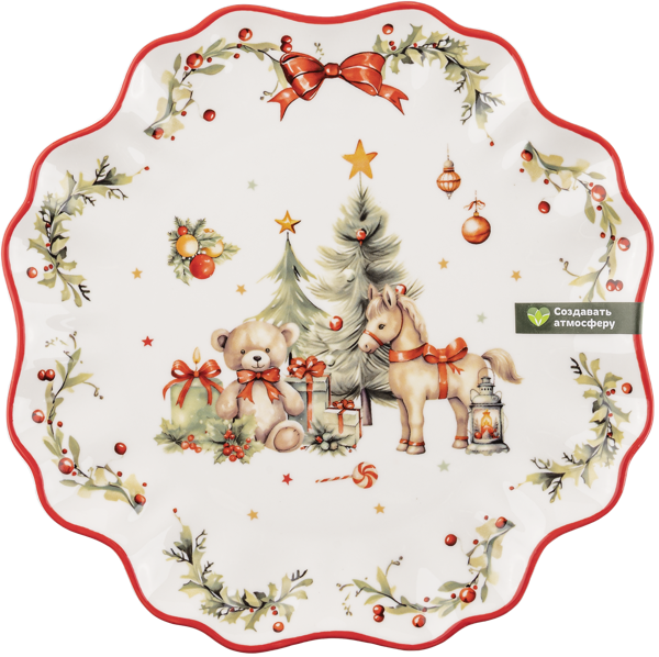 Изображение Тарелка 21см красно-белая Табрис винтажное рождество Ловинг Хоум к/у, 1 шт