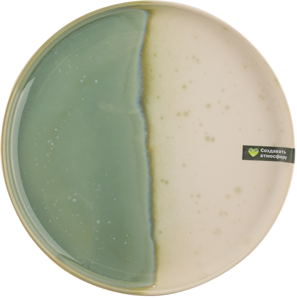 Изображение Тарелка 20см бело-зеленая Табрис нефритовый пляж Ловинг Хоум , 1 шт