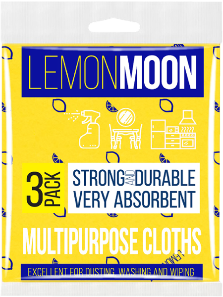Изображение Салфетка 38см для кухни Лемон Мун вискоза желтая Абразивные технологии м/у, 3 шт