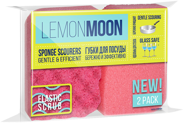 Изображение Губка для посуды Лемон Мун эластик скраб поролон Абразивные технологии м/у, 2 шт