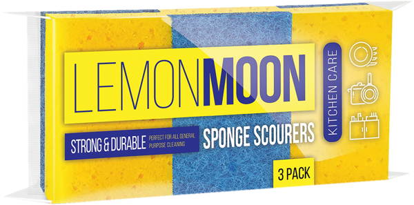 Изображение Губка для посуды Лемон Мун поролон + абразив Абразивные технологии м/у, 3 шт