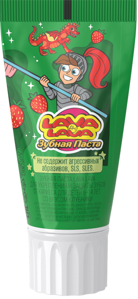 Изображение Зубная паста детская 6-14 лет Лава лава клубника  к/у, 50 мл