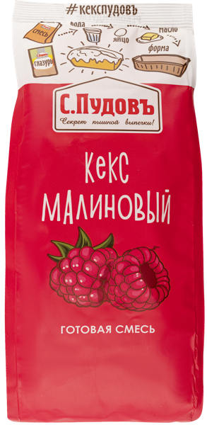 Изображение Смесь для выпечки С. Пудовъ Кекс малиновый Хлебзернопродукт м/у, 300 г