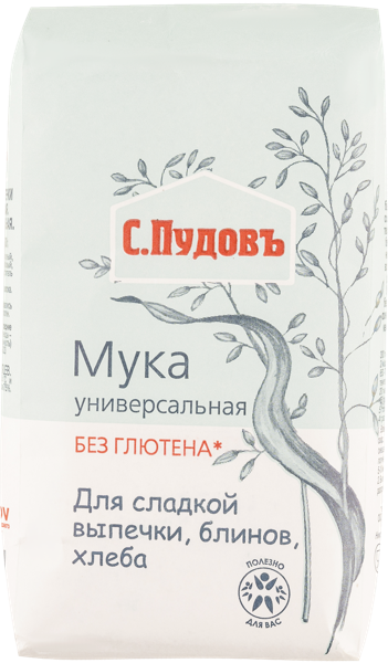 Изображение Мука С. Пудовъ Без Глютена универсальная Хлебзернопродукт м/у, 500 г