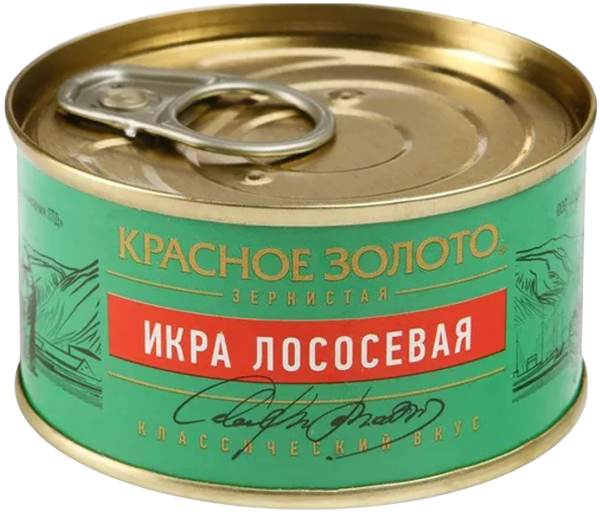 Изображение Икра зернистая Красное Золото лососевая Северо-Восточная Компания ж/б, 140 г