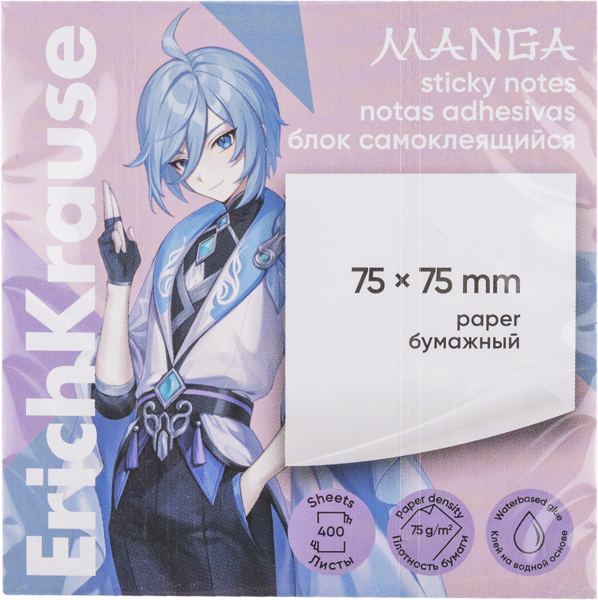 Изображение Блок 400л самоклеящийся Эрих Краузе манга Эрих Краузе м/у, 1 шт