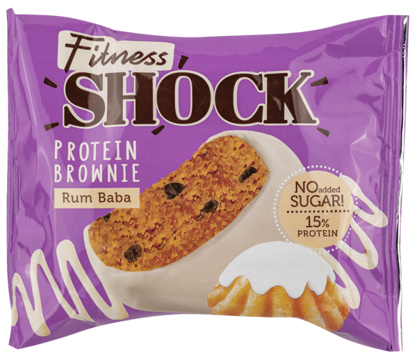 Изображение Пирожное протеиновое Фитнес шок брауни белый шок ром баба Фитнес десерты м/у, 50 г