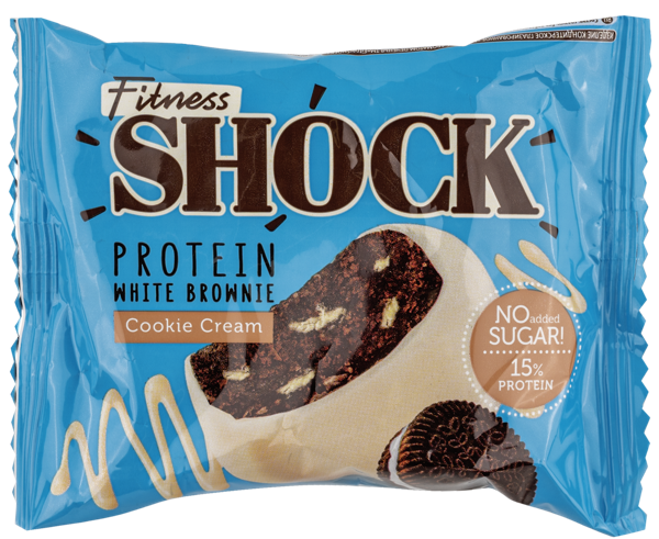 Изображение Пирожное протеиновое Фитнес шок брауни белый шок печенье Фитнес десерты м/у, 50 г
