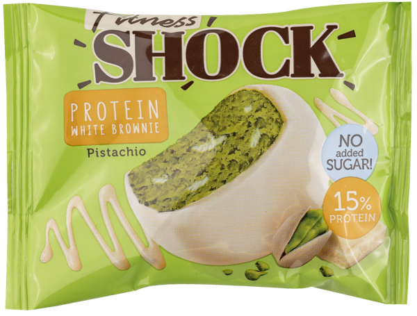 Изображение Пирожное протеиновое Фитнес шок брауни белый шок фисташка Фитнес десерты м/у, 50 г