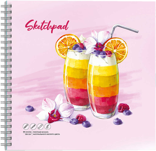 Изображение Скетчпад 80л 100г офсет Феникс+ А5 сладости голубой Феникс+ , 1 шт
