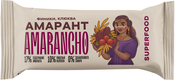 Изображение Батончик фруктово-зерновой Амаранчо амарант финики клюква Витбиокор м/у, 30 г