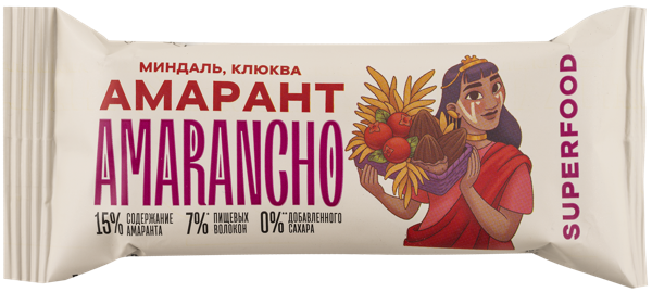 Изображение Батончик фруктово-зерновой Амаранчо амарант миндаль клюква Витбиокор м/у, 30 г