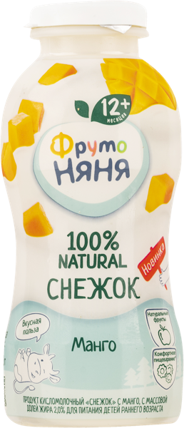 Изображение Снежок 2% с 12 месяцев Фрутоняня манго Прогресс п/б, 200 мл